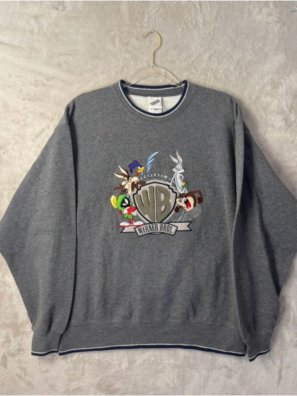 Vintage Looney Tunes Warner Bros 2000 Crewneck Sweatshirt Mens M Boxy Fit